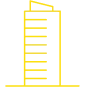 Yellow icon of a construction building