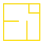 Yellow icon of a construction building